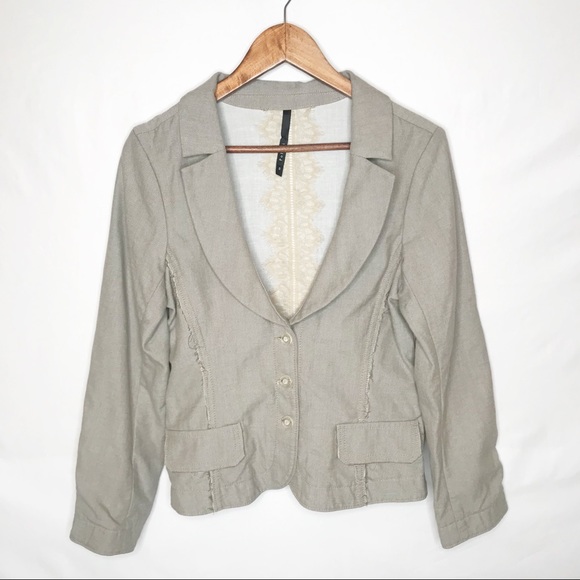 Poleci Distressed button front jacket blazer 8 - Picture 1 of 7